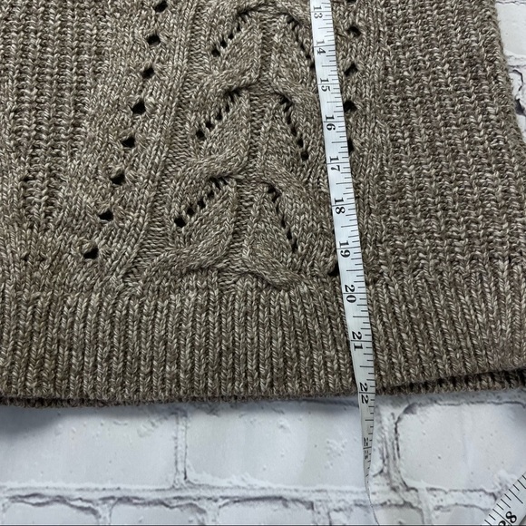 Lucky Brand Women's Cable Knit Sweater Brown Wool Blend size Large - Picture 9 of 12
